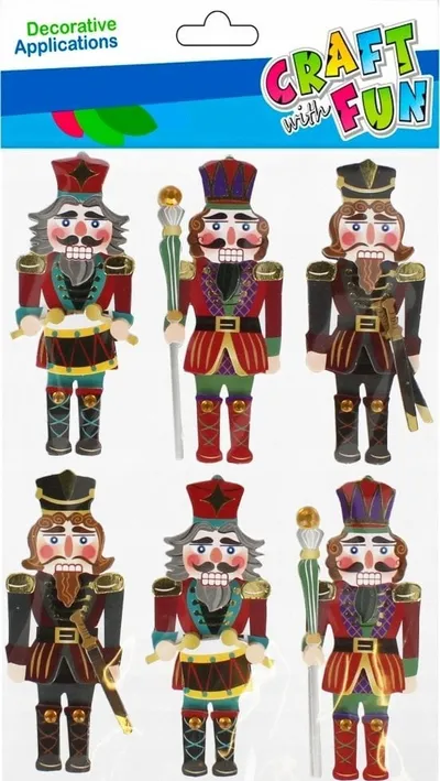 Stickerë 3D Craft with Fun Nutcracker Christmas, set dekorativ, shumëngjyrësh - 1
