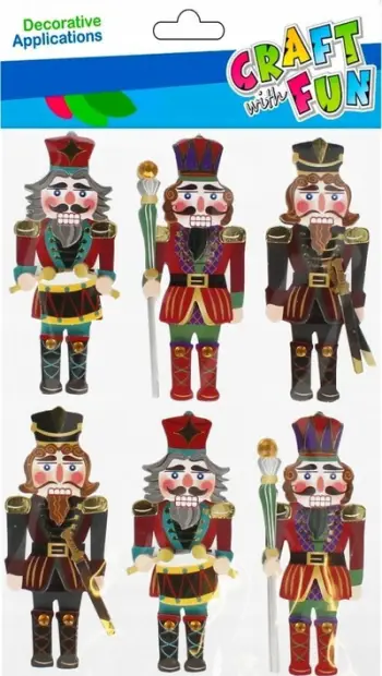 Stickerë 3D Craft with Fun Nutcracker Christmas, set dekorativ, shumëngjyrësh