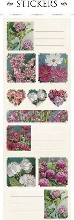 Stikera dekorativë Skona Ting ST149-6 Summer Flowers, set 2 fletë, motive lulesh verore, shumëngjyrëshe