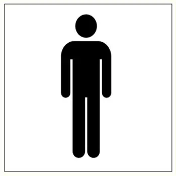 Stiker tualeti Aptel Toilet For Men, 70x120mm, i bardhë