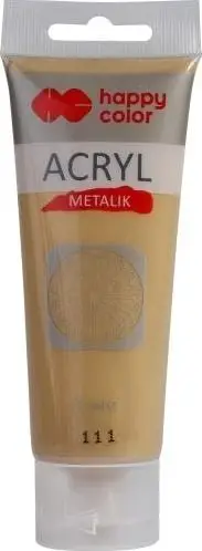 Bojë akrilike HAPPY COLOR Metallic Gold, 75ml, ari metalik