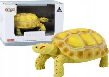 Figurë koleksionuese LEAN Toys Land Tortoise Reptile, breshkë tokësore, e verdhë