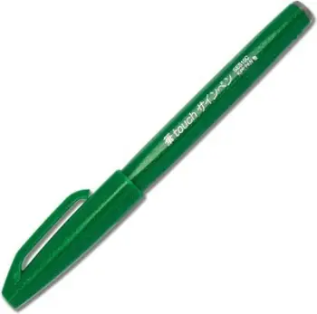 Stilolaps brushë Pentel Brush Sign SES15C D, majë fleksibile, bojë me bazë uji, jeshil