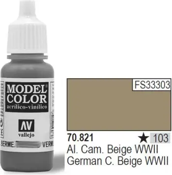 Bojë akrilike Vallejo Model Color German Cam Beige WWII, 17 ml, mat, bezhë