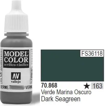 Bojë akrilike Vallejo Model Color Dark Seagreen, 17ml, jeshile deti e errët