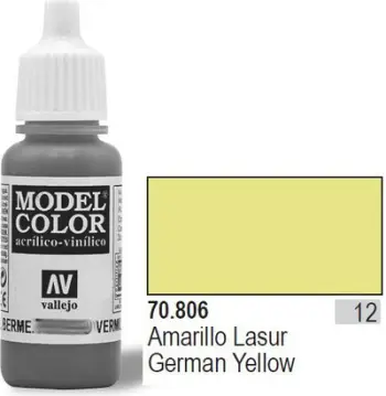 Bojë akrilike Vallejo Model Color German Yellow, 17ml, e verdhë