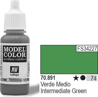Bojë akrilike Vallejo Model Color Intermediate Green, 17ml, e gjelbër - 1