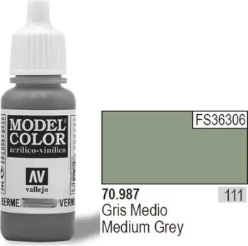 Bojë akrilike Vallejo Model Color Medium Grey, 17ml, gri e mesme