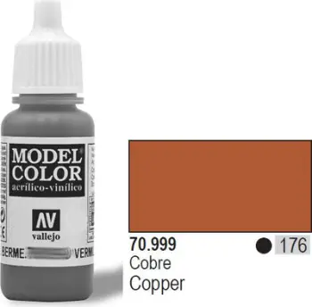Bojë akrilike Vallejo Model Color Metallic Copper, 17ml, ngjyrë bakri metalike