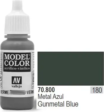Bojë akrilike Vallejo Model Color Metallic Gunmetal Blue, 17ml, blu metalike