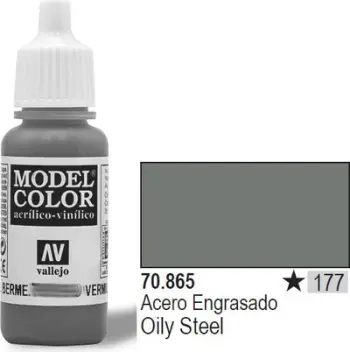 Bojë akrilike Vallejo Model Color Oily Steel, metalike, 17ml, gri metalike