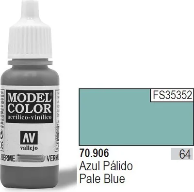 Bojë akrilike Vallejo Model Color Pale Blue, 17ml, mat, blu e çelët - 1