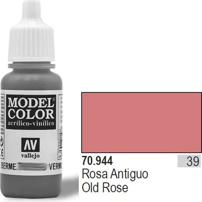 Bojë akrilike Vallejo Model Color Old Rose, 17ml, rozë e butë - 1