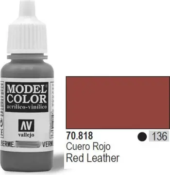 Bojë akrilike Vallejo Model Color Red Leather, 17ml, mat, e kuqe lëkure