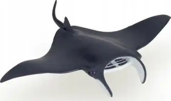 Figurë lodër PAPO Marine Life Manta Ray, PVC, gri e bardhë