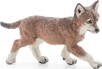Figurë lodër PAPO Wild Animal Kingdom Wolf, PVC, e pikturuar me dorë, shumëngjyrëshe