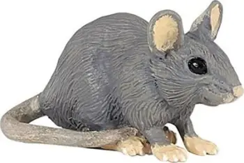 Figurë lodër Papo Wild Animal Kingdom House Mouse, PVC, mbi 3 vjeç, gri