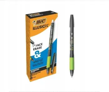 Stilolaps xheli i fshirshëm BIC Gel-ocity Illusion, set 12 copë, i zi