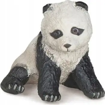 Figurë lodër PAPO Wild Animal Kingdom Sitting Baby Panda, plastike, për fëmijë 3+, bardh e zi