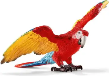 Figurë lodër Schleich Macaw, seri Wild Life, shumëngjyrëshe