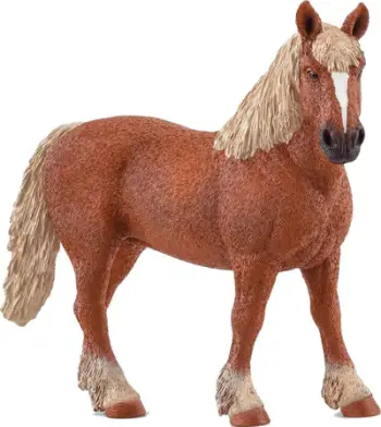 Figurë lodër Schleich Belgian Draft Horse, koleksionuese, kafshë fermë, kafe