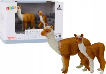 Figurinë dekorative LEAN Toys Llamë me këlysh, 8 cm dhe 6 cm, shumëngjyrëshe