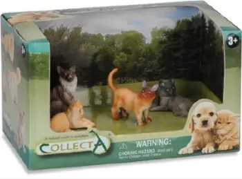 Figurina kafshësh Collecta Set of 4 Cats, set me 4 mace, shumëngjyrëshe