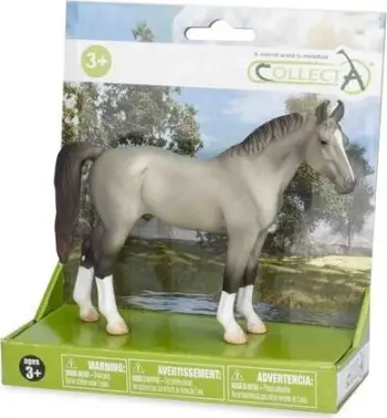 Figurinë Collecta Stallion Marwari, kal gri në platformë