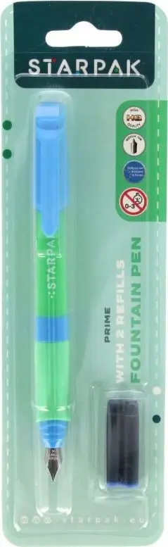 Stilolaps me bojë Starpak Prime Pastel, ergonomik për fëmijë, me fishek rezervë, blu