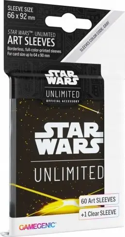Mbrojtëse letra loje Gamegenic Star Wars Unlimited Yellow Art, 60 copë, madhësi e standardizuar, të verdha