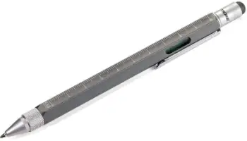 Stilolaps Troika Construction Titanium, ballpen me mekanizëm rrotullues, vizore dhe kaçavidë, ngjyrë titanium