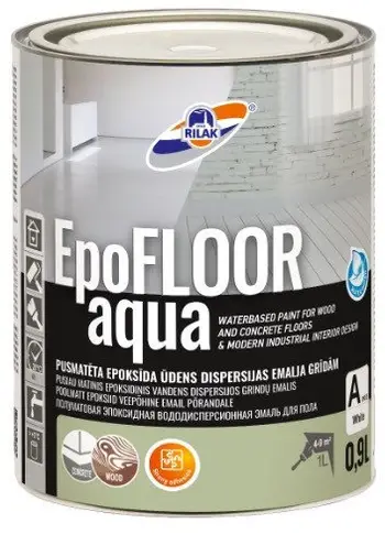 Bojë epoksi dyshemeje Rilak EpoFLOOR Aqua, base A, 0.9L, gjysmë-mat