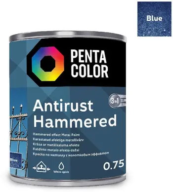 Bojë antikorozive metali Penta Color Antirust Hammered, efekt çekiçuar, 750ml, blu