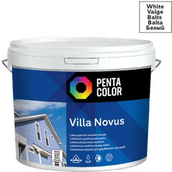 Bojë fasade Penta Color Villa Novus, lateks për dru, 10L, e bardhë