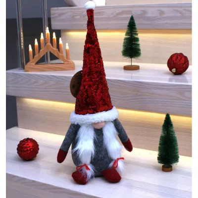 Figurine dekorative Gnome Christmas Dwarf, 35cm, për Krishtlindje, shumëngjyrëshe - 4
