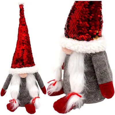 Figurine dekorative Gnome Christmas Dwarf, 35cm, për Krishtlindje, shumëngjyrëshe - 9