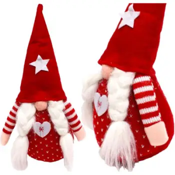 Dekor për Krishtlindje Saska Christmas Mrs. Santa Claus, figurë 65 cm, e kuqe