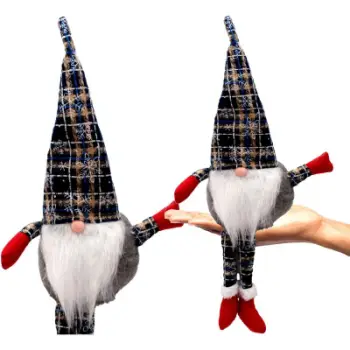 Dekor Krishtlindjesh Saska Christmas Gnome Santa, xhuxh ulur, kapelë me tel, shumëngjyrëshe