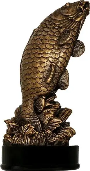 Figurinë trofe Tryumf RFST3039BR, 30cm, temë peshkimi, ngjyrë bronzi