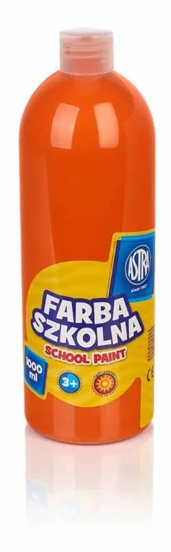 Bojë shkollore Astra School Paint, 1000 ml, portokalli - 1