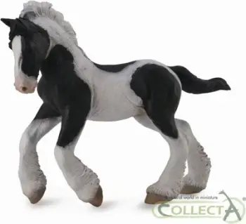 Figurinë kafshe Collecta Tinker Horse Piebald Foal, këlysh kali, shumëngjyrëshe