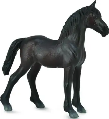 Figurinë lodër Collecta Friesian Foal, këlysh kali, e zezë