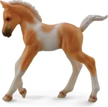 Figurinë lodër Collecta Pinto Foal Walking Palomino Foal 004-88668, këlysh kali