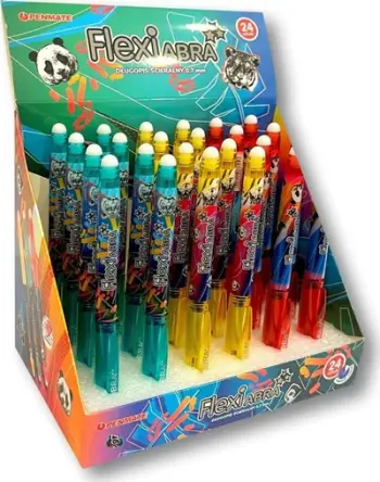 Stilolapsa me fshirëse Penmate Flexi Abra Wild, 0.5mm, set 24 copë, shumëngjyrëshe