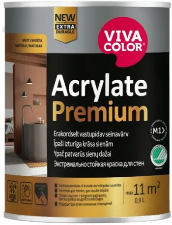 Bojë muresh Vivacolor Acrylate Premium C, akrilate mat, 0.9L, e bardhë