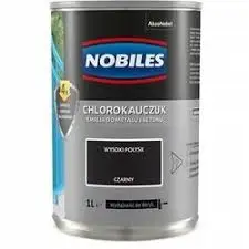 Bojë smalt metalike Nobiles Chlorinated Rubber, 1L, për metal dhe beton, e zezë