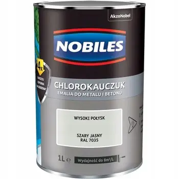 Bojë gome e klorinuar Nobiles, RAL7035, 1L, gri e çelët