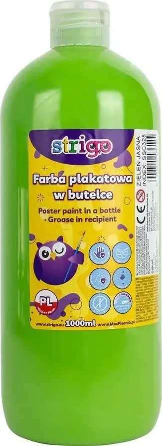 Bojë pllakate Strigo, 1000ml, në shishe, jeshile e çelët