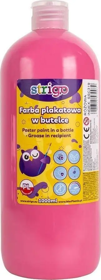 Bojë pllakati STRIGO, 1000ml, në shishe, rozë