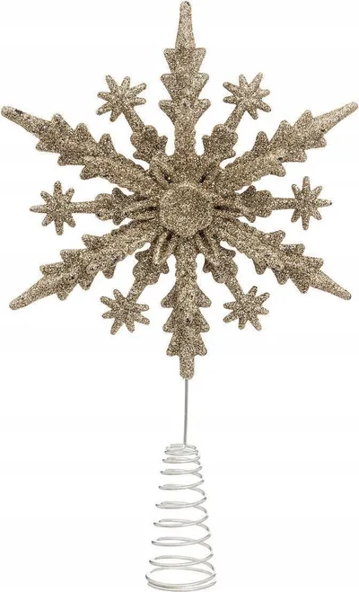 Stoli për pemë flake, 22cm, ngjyrë ari - 1